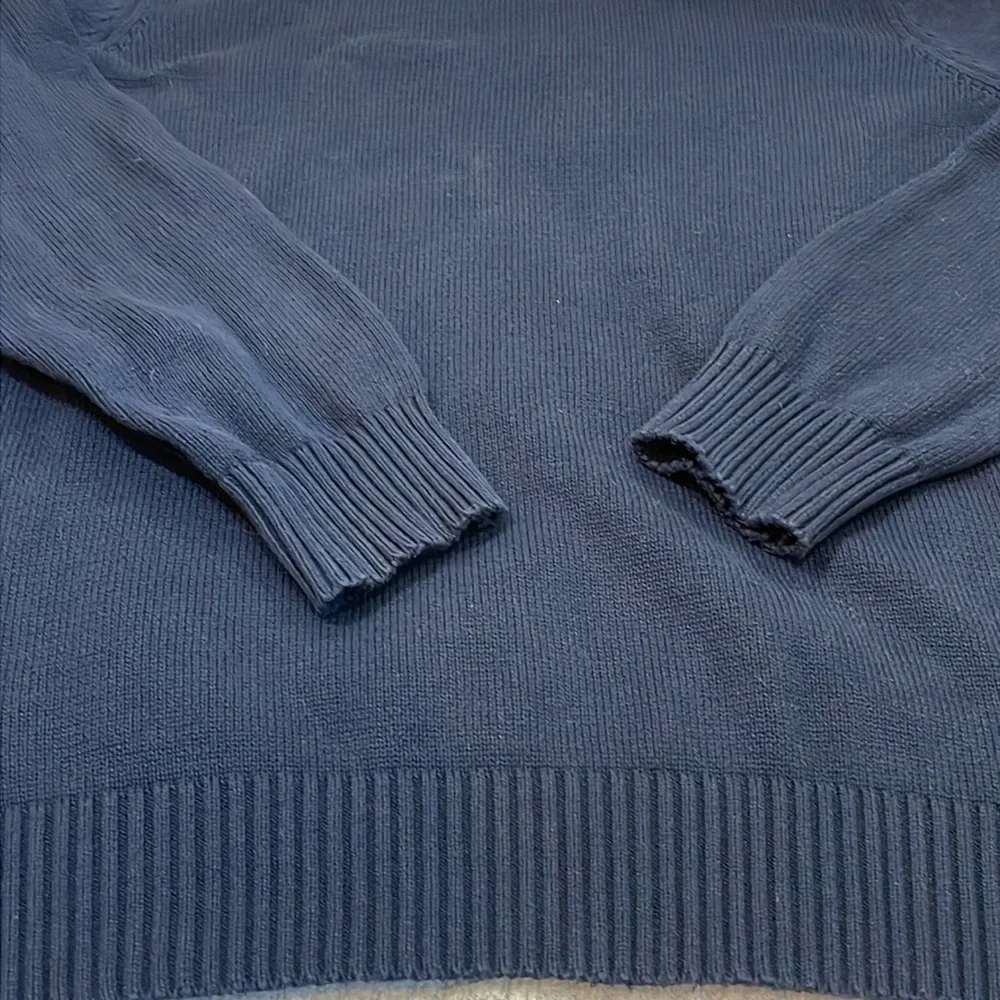 Eddie Bauer Chunky Dad Grandpa Sweater Unisex Men Women Navy Blue Size Large - Picture 7 of 10